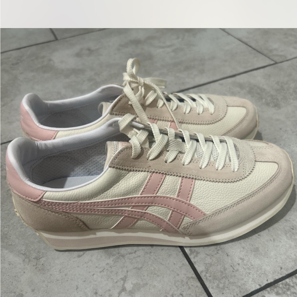 Onitsuka Tiger by Asics Cream and Pink Athletic Shoes
